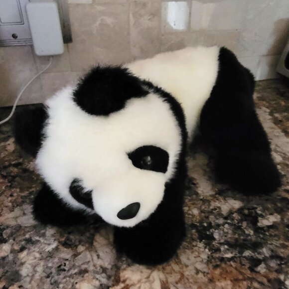 Vintage Ty Beanie Babies "Peking" Panda Plush Laying Beanie Buddy 1998 - Picture 1 of 4